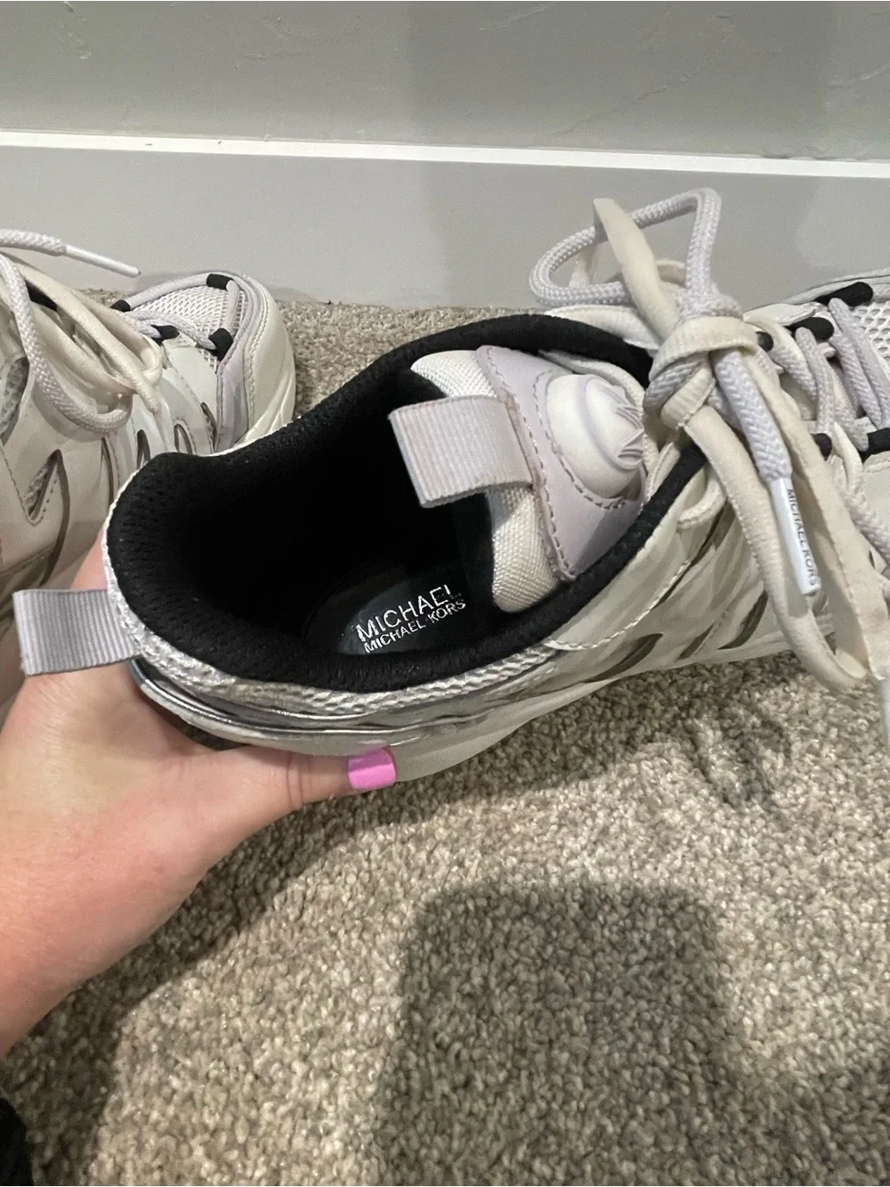 Michael Michael Kors Hero Mixed Media Trainers White Women’s Size 8.5M